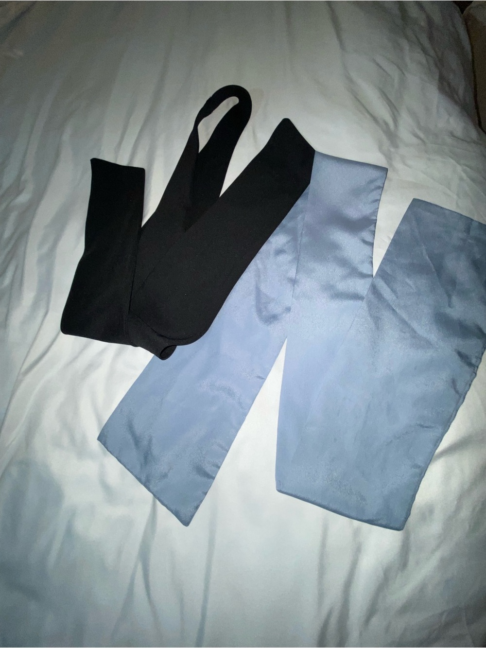 Black and Light Blue Scarf Set